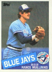 1985 Topps Baseball Cards      336     Rance Mulliniks